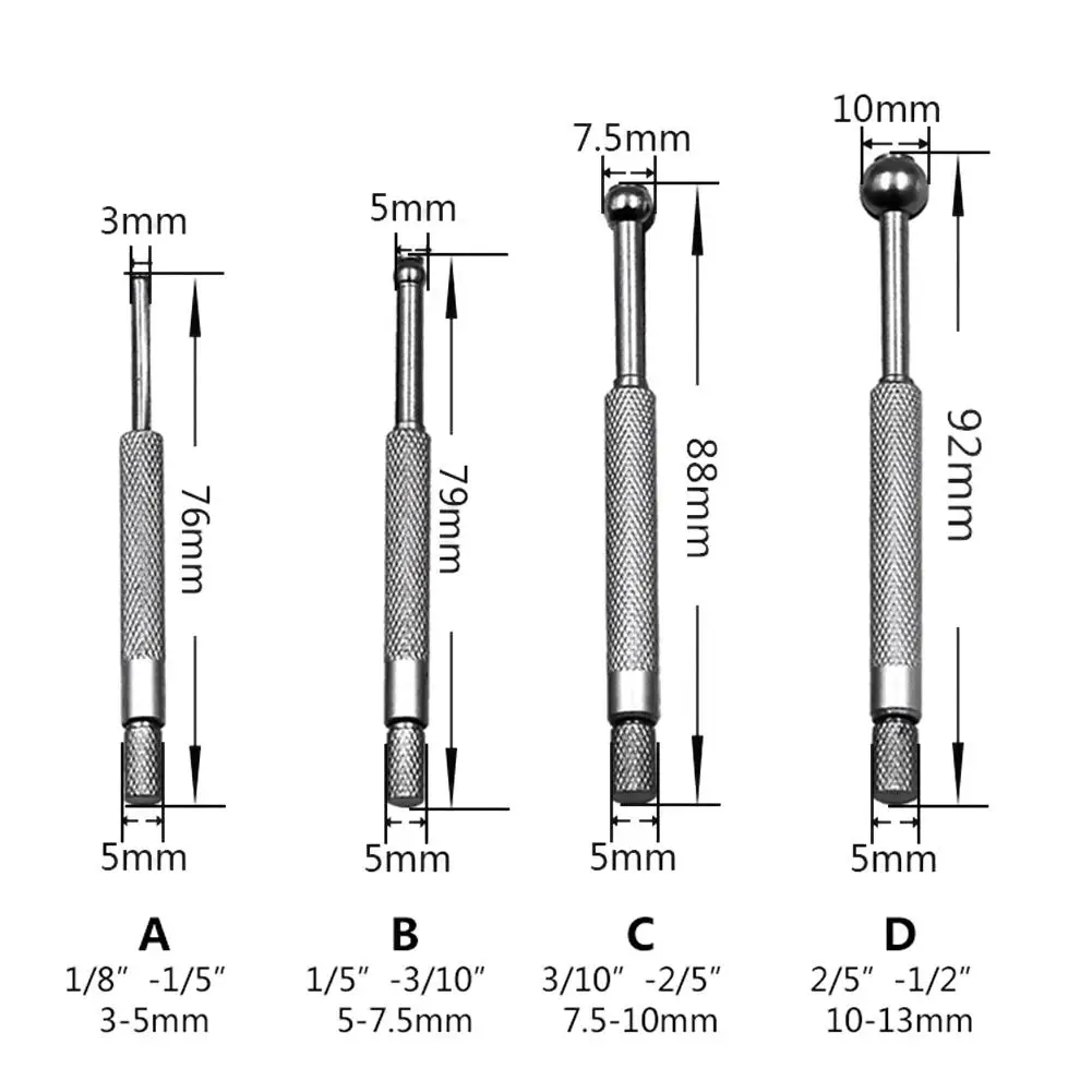 4 шт./компл. маленькие измерительные приборы стальные телескопические отверстия набор датчиков 3-13 мм калибры для отверстий