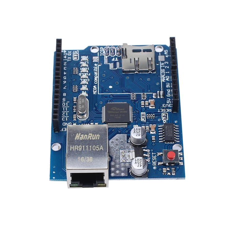 

10pcs/lot UNO Shield Ethernet Shield W5100 R3 UNO Mega 2560 1280 328 UNR R3 only W5100 Development board Module FOR Arduino