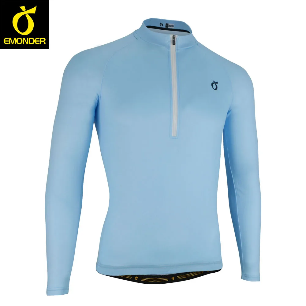 Partial zipper cycling jersey men Long sleeve Half zipper cycling
