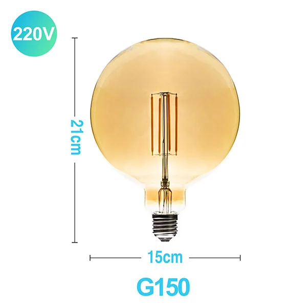 Ретро Edison led светильник лампочка E27 220 В 40 Вт ST64 G80 G95 T10 T45 T185 A110 A60 накаливания ампулы лампы Винтаж лампа накаливания Эдисона Светильник - Цвет: G150