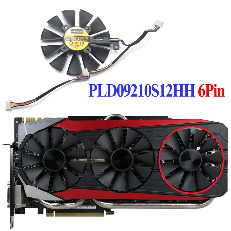 88 мм PLD09210S12HH PLD09210S12M кулер fanfor ASUS STRIX GTX980TI RX480/580 R9 390X/R9 390 GTX 1060 GTX1070 1070Ti 1080Ti игровая - Цвет лезвия: 6pin with wire