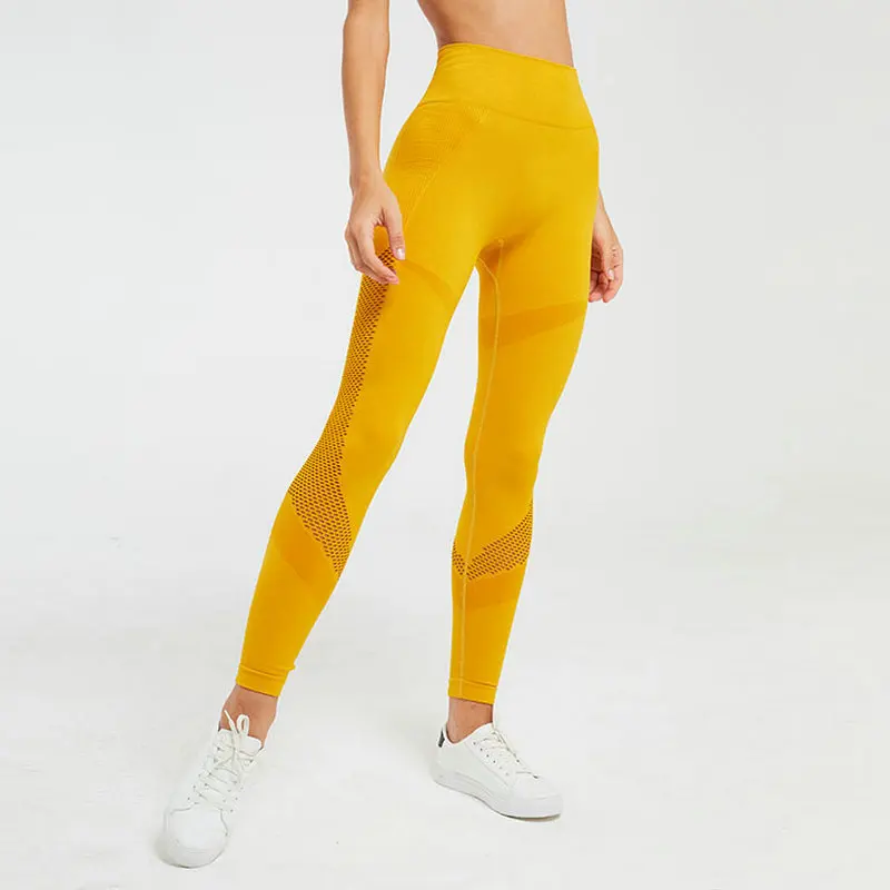 Ceny Hollow Out Bezszwowe legginsy kobiety wysokiej talii spodnie jogi Push Up kontrola brzucha Sport Fitness Gym legginsy Booty sportowe rajstopy