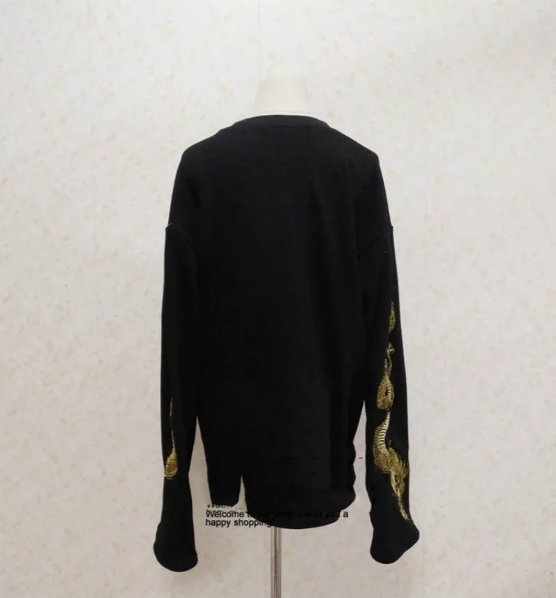  2019 Aautumn Sweatshirt Women Fashion Brand Dragon Embroidery Sweatshirt Female Casual Long Sleeve 