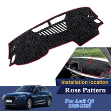 Автомобильный Стайлинг приборной панели защитный коврик тени подушка коврик Роза шаблон ковер для Audi Q5 Q5L LHD Противоскользящий чехол