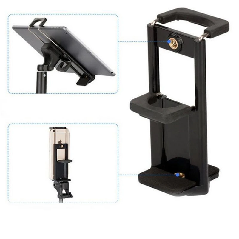 

Universal 2 in 1 Tripod Mount Holder Stand Clamp Mobile Phone Clip Holder Tablet Holder Clip Extendable Adapter For iPad Phone