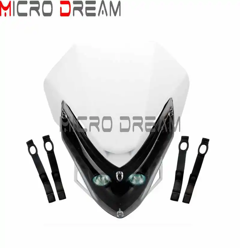 Мотокросс внедорожные мотоциклы Enduro MX 20 штук Светодиодный обтекатель 35 Вт маска на фару универсальный для Kawasaki KLX KLR KX 125/250/300/450 - Цвет: White