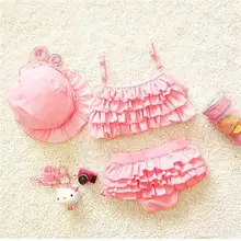 Милые детские купальники для девочек Купальники для детей-подростков, купальный костюм из двух предметов для младенцев пляжная одежда для детей от 1 до 9 лет