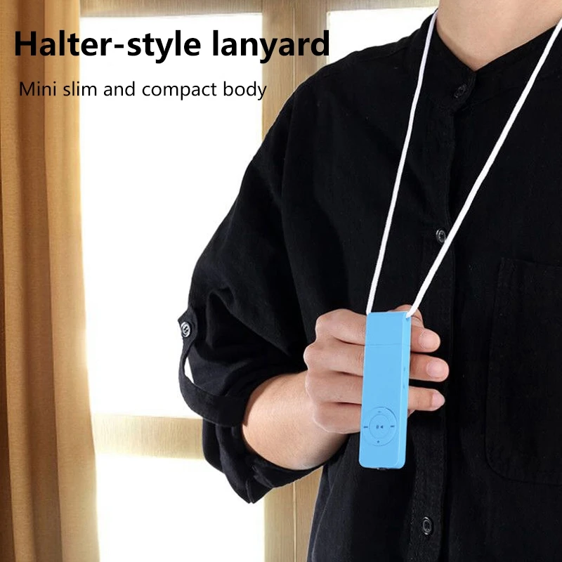 Blue Портативный USB Спорт U диск мини Mp3 музыкальный плеер Поддержка 32 Гб TF карты(черный - Цвет: Blue