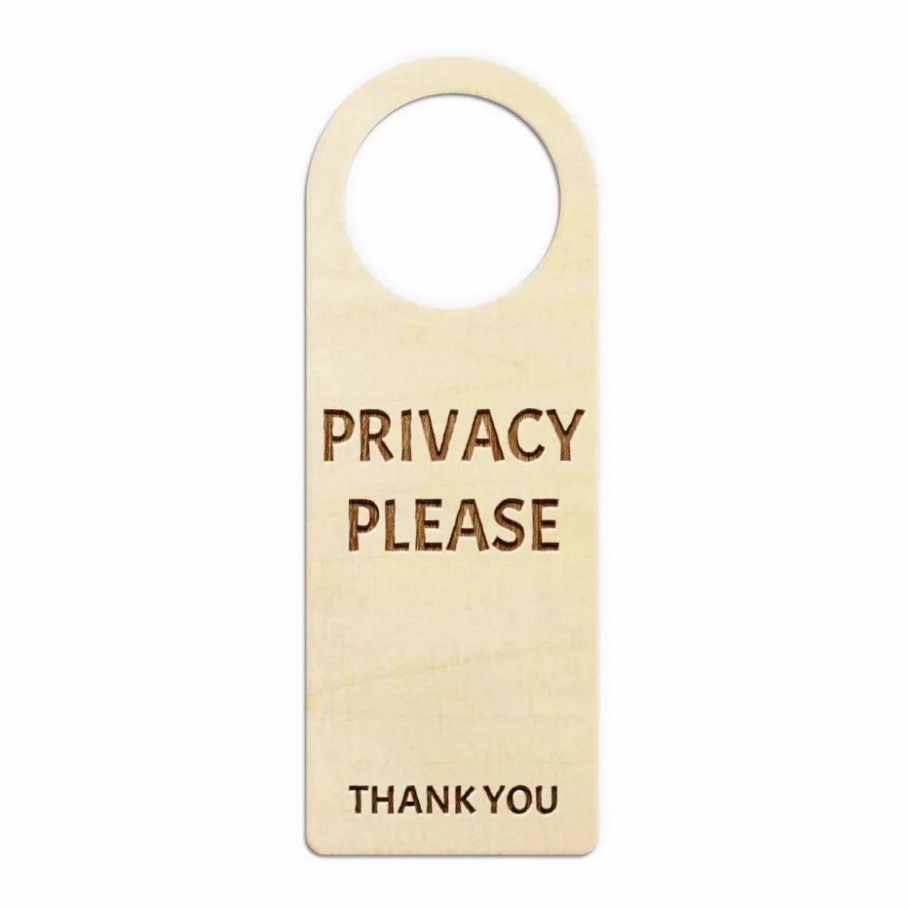 

2pcs Privacy Please Thank You Wooden Wood Door Hanger