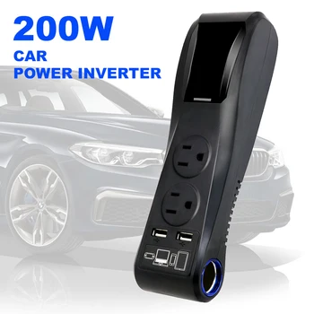 

4in1 200W Dual USB Car Charger Adapter Multifunction Cigarette Lighter Socket Power Inverter car accessaries Car-styling