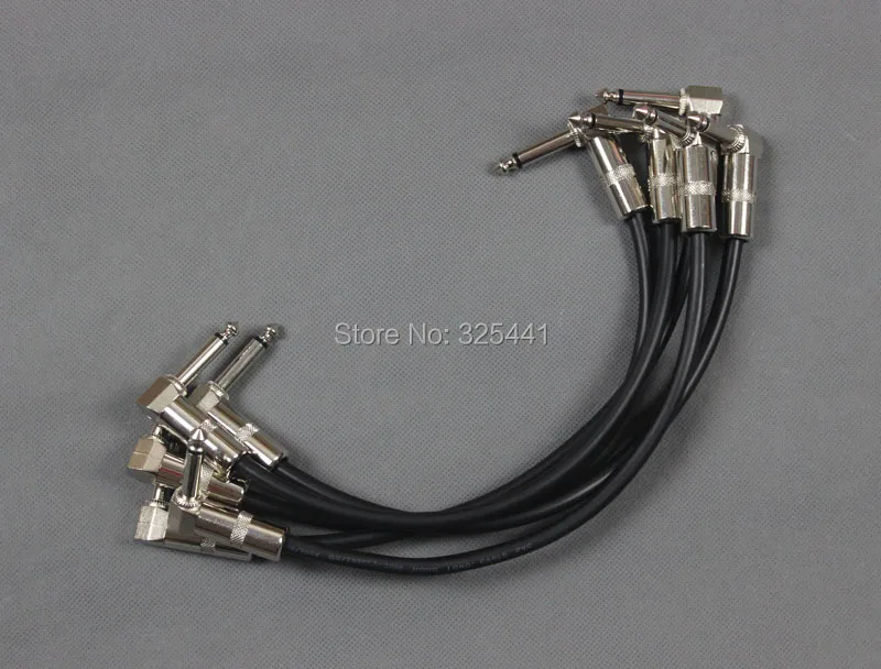 

5pcs Guitar Effect Pedal Stompbox Audio Connection Cord Cable 6.5mm right angle plug adapter 30cm length