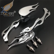 Aftermarket free shipping motorcycle parts Custom Running Mirror fit for CBR600 900 929 954 1000RR Flame Shape Chrome