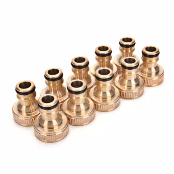 

Solid Brass Threaded Tap Garden Hose Connect Adaptor Tap Snap Fitting Pipe 2 PCS 3/4