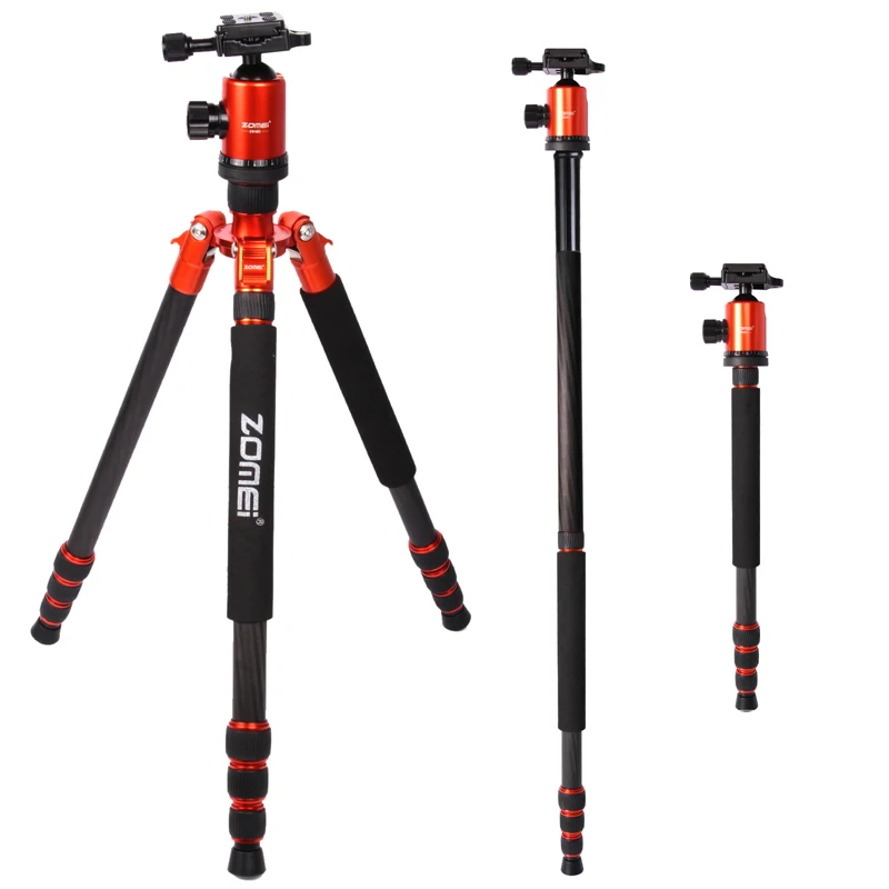 

Zomei Z818C Carbon Fiber Tripod & ball Head For Digital Cameras & Camcorders with Tripod Bag and 10 Year Warranty (Orange)