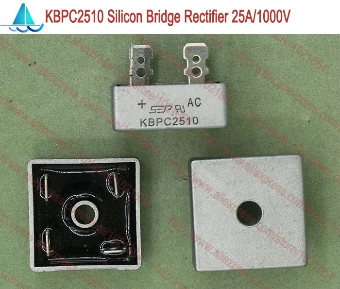 

2pcs/lot KBPC2510 High Current Glass Passivated Silicon Bridge Rectifier 25A 1000V New