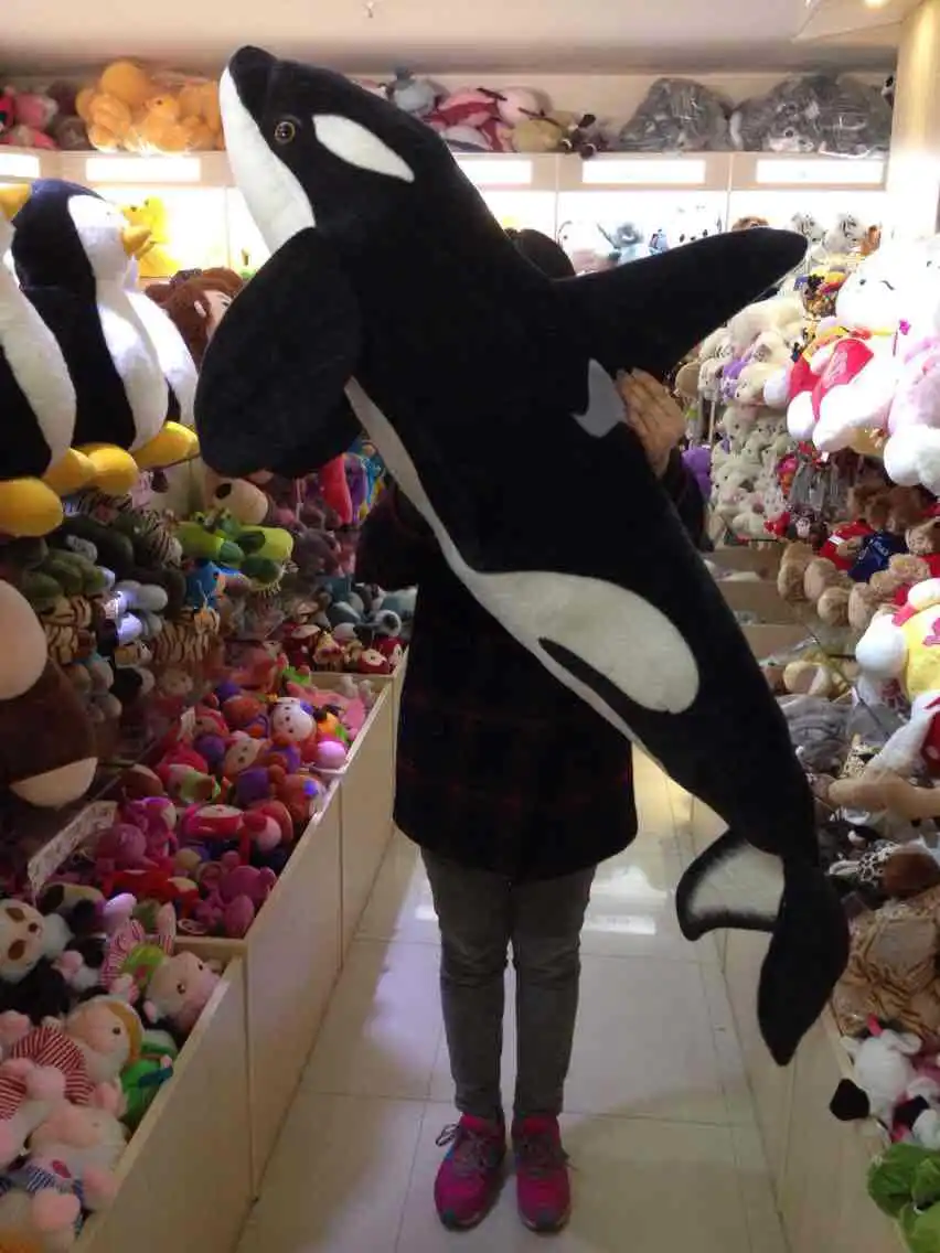 Моделирование морских животных большой кит-убийца около 130 см плюшевая игрушка подушка реквизит для фотосессии, подарок на день рождения b4926