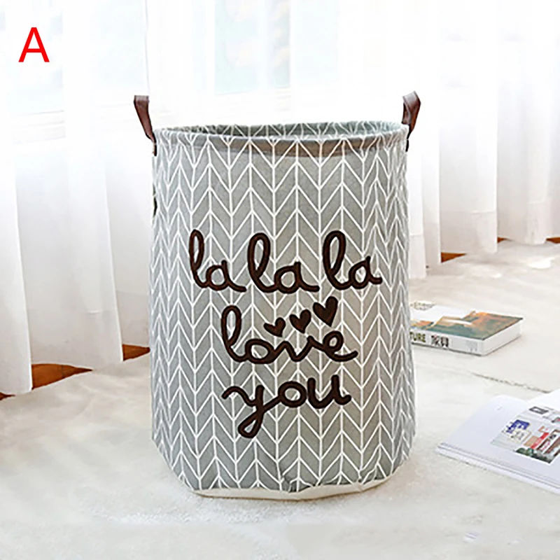 Folding Laundry Basket Cartoon Storage Barrel Standing Toys Clothing Storage Bucket Laundry Organizer Holder Pouch Household