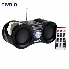TIVDIO Camouflage Stereo FM Radio USB TF Card With font b Speaker b font MP3 Music