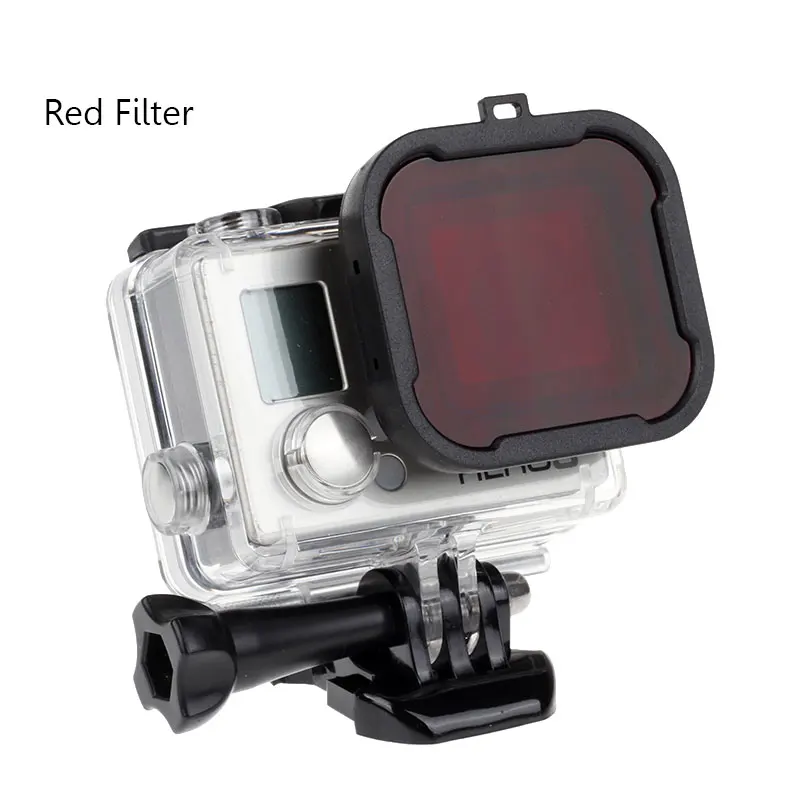 Grpro Accessories Dive Filter 4 Color Diving Filter Red Purple Yellow Gray Lens Filter For Gopro Hero 3+ Hero 4 (6)