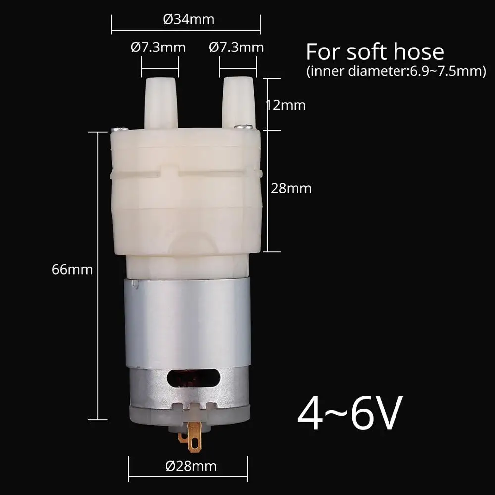 Фиксированный DC 4~ 6V мини Электрический водяной насос 1,5~ 2L/мин насос для воды очень низкий уровень шума 365 мотор 90~ 120L/ч