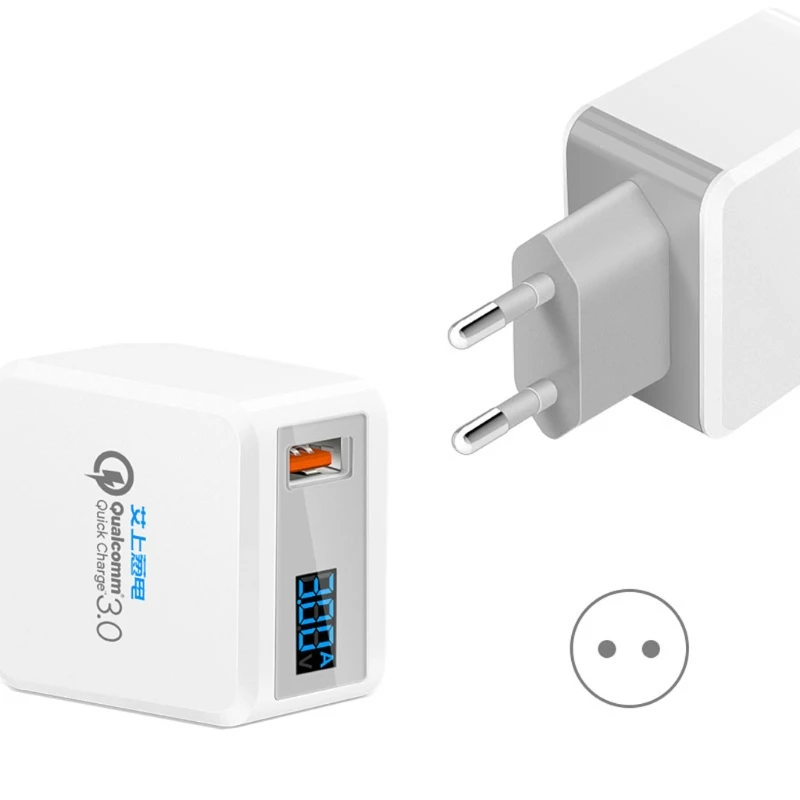 QC3.0 USB سريع مهايئ شاحن الجهد الحالي عرض ل ذاكرة فلاش PC