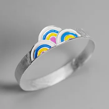 

Acecare 925 Pure Silver Jewelry Wholesale Original Color Cold Enamel Pure Silver Bracelet Women's Handwear
