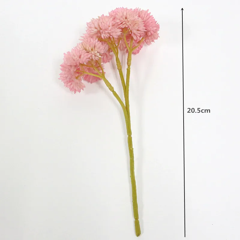 Flone Soft Rubber Artificial Rice Tsai Ball Fruit Hydrangea Simulation Fake Flower Real Touch Succulent Plant Party Family Decor (13)
