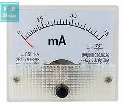 1PCS 85L1-mA 75mA AC White Plastic Shell Analog Panel AMP Meter Ammeter | Инструменты