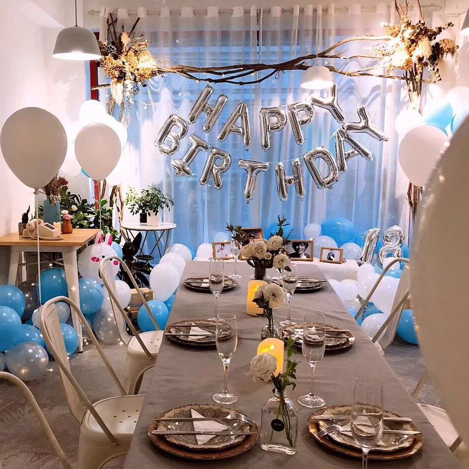 Happy Birthday Balloon Silver Decorate4
