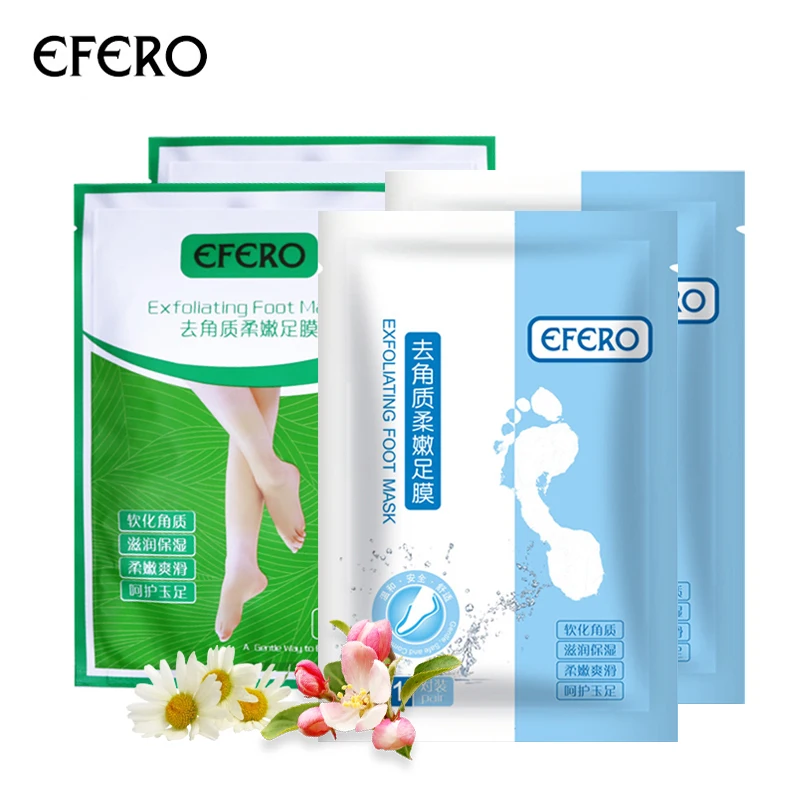 

efero 6pair=12pc Exfoliating Peel Foot Mask Baby Feet Remove Scrub Callus Dead Skin Anti Crack Heel Socks for Pedicure Foot Care