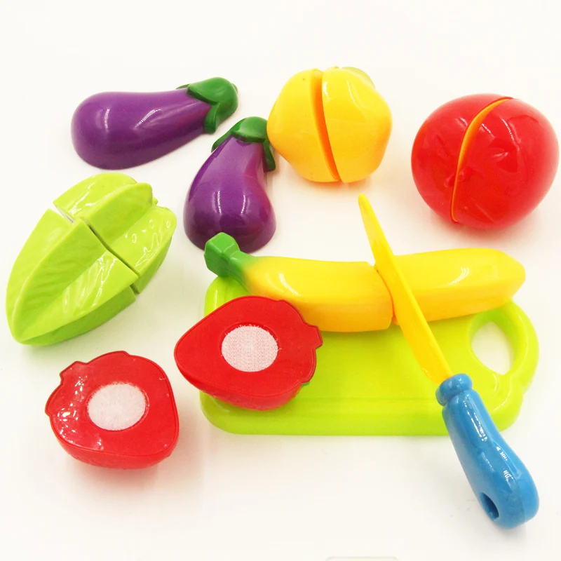 8 шт./лот, Детские овощные Фрукты, кухонные игрушки, детские ролевые игры, режущие игрушки, детские безопасные Обучающие Развивающие пластиковые игрушки