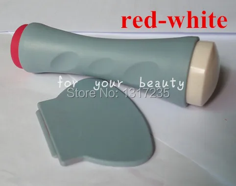 

PROMOTION!White-Red Double Side XL stamper Nail Art Stamper with Plastic scraper For XL larger Stamping Plate Free shipping#037