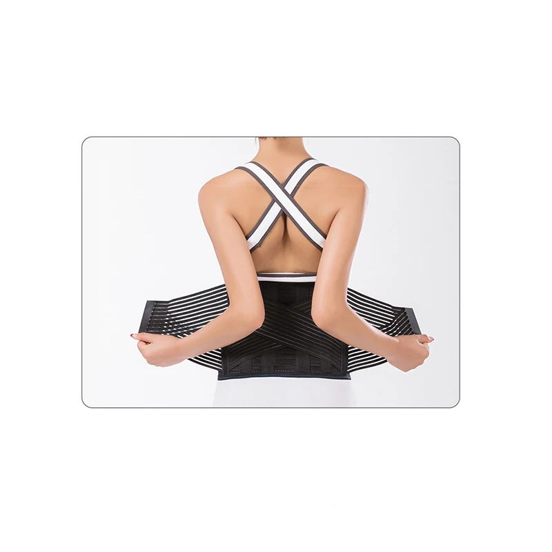 Model show 3Orthopedic Medical Steel Plate Back Brace Support Belt Corset for the Back Posture Corrector Tourmaline Self Heating Belts