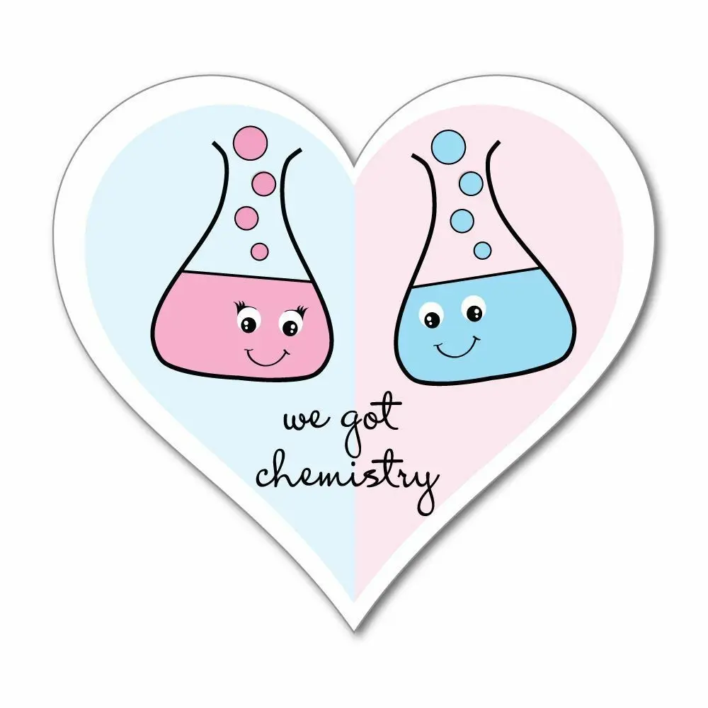 

We Have Chemistry Cute Pun Science Jokes Interesting Flask Car Stickers Vinyl Accessories Decoration