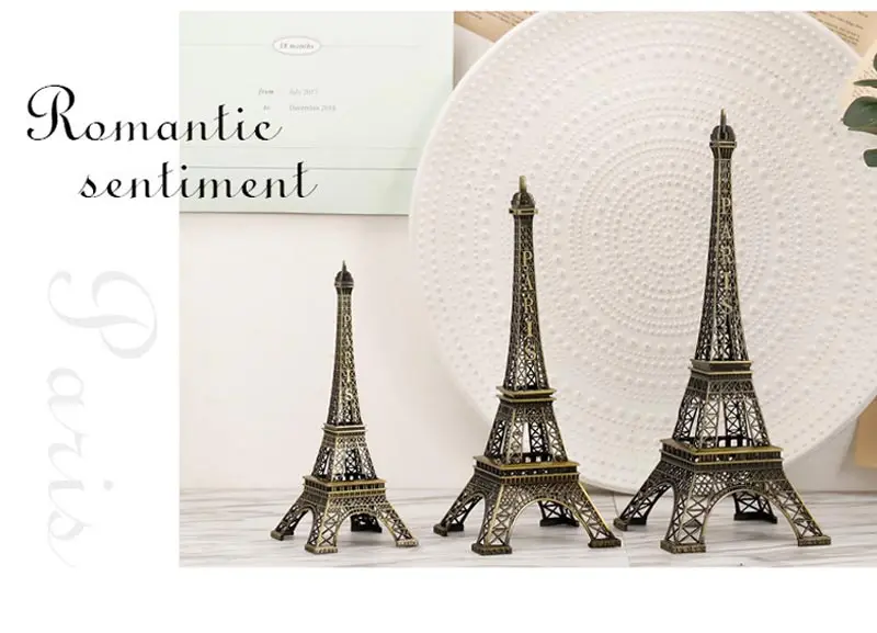 Strongwell European Crafts Paris Tower Model Small Gift Building Office Decoration Home Wrought Iron Ornaments Retro Ornaments