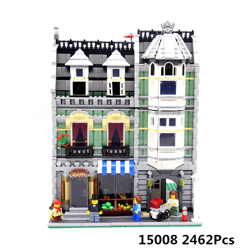 

15008 2462Pcs City Street 10185 Green Grocer Model Building Kits Blocks Bricks Compatible Educational Toys Chritmast Gifts