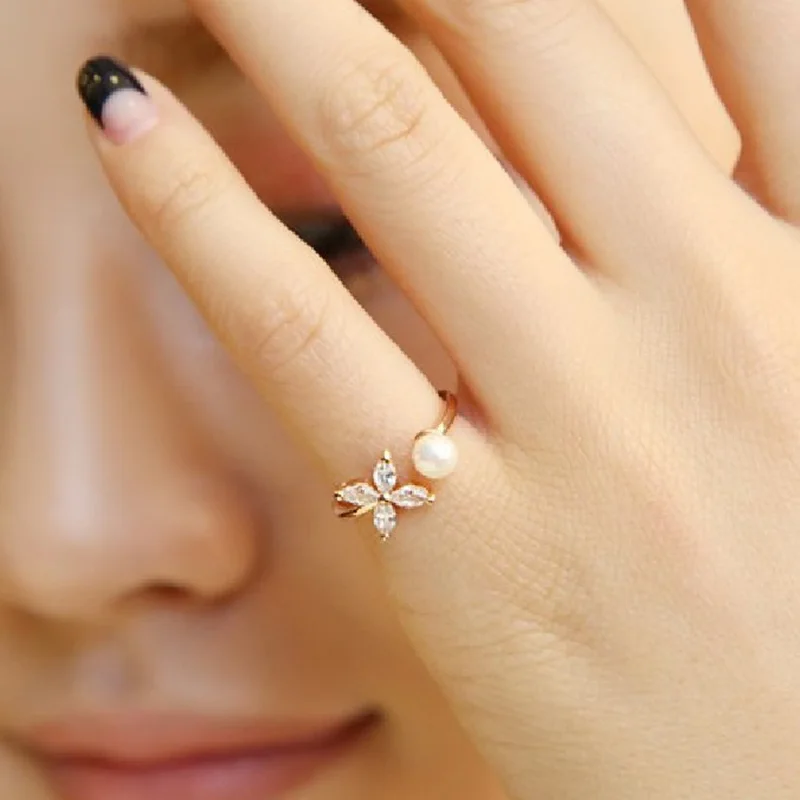 

Fashion Real 925 Sterling Silver Zircon Flower Rings for Women Boho Adjustable S925 Antique Rings Anillos joyas de plata