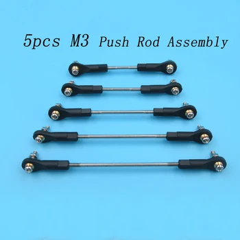 

5pcs M3 Multiple Adjustable Push Rod+Rod End Ball Joint Holder Servo Linkage Set Assembly Connecting Rod for RC Car Boat Parts