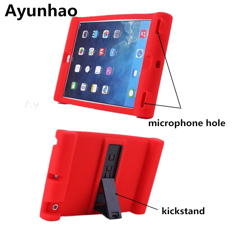Уникальный противоударный мягкий силиконовый чехол подставка для Apple iPad AIR 2