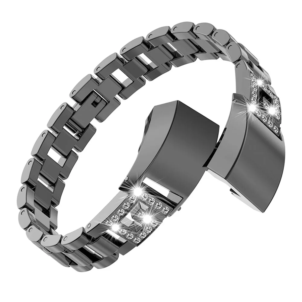 

BOX-W for Fitbit Alta Women Bands, Jewelry Bangle Rhinestone Diamond Watchband Stainless Steel Watch Strap Metal Wrist Bracelet