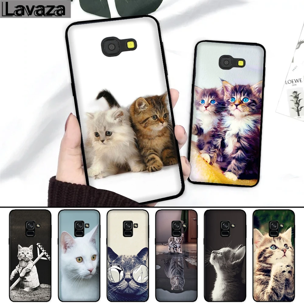 

Lavaza 170FF cute funny Cat Silicone Case for Samsung A3 A5 2016 2017 A6 Plus A7 A8 A9 J6 2018