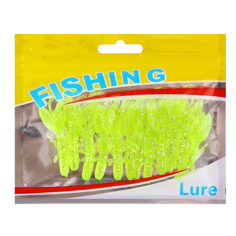 Soft Lure Bag Crystal Simulated Soft Shrimp 12/PCS Lure Soft Bait 5.5cm/1.4g Wobblers Worm Fish Bait Fishing Gear jooyoo