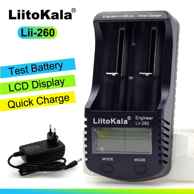 Liitokala Lii-260 18650/26650/16340 литиевая батарея Емкость обнаружения зарядное устройство/внутреннее сопротивление/Напряжение зарядное устройство - Цвет: lii-260 and adapter