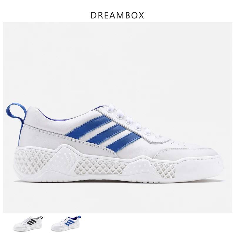 

Men's White Casual Shoes Leather Thick Bottom Wild Sports Shoes Summer Leather Small White Shoes Tide Shoes