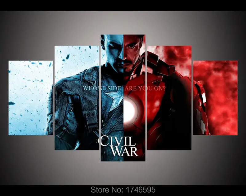 Inspiring Captain America Civil War movie poster home decor wall art picture kids print Painting on Canvas /PT0090 | Дом и сад