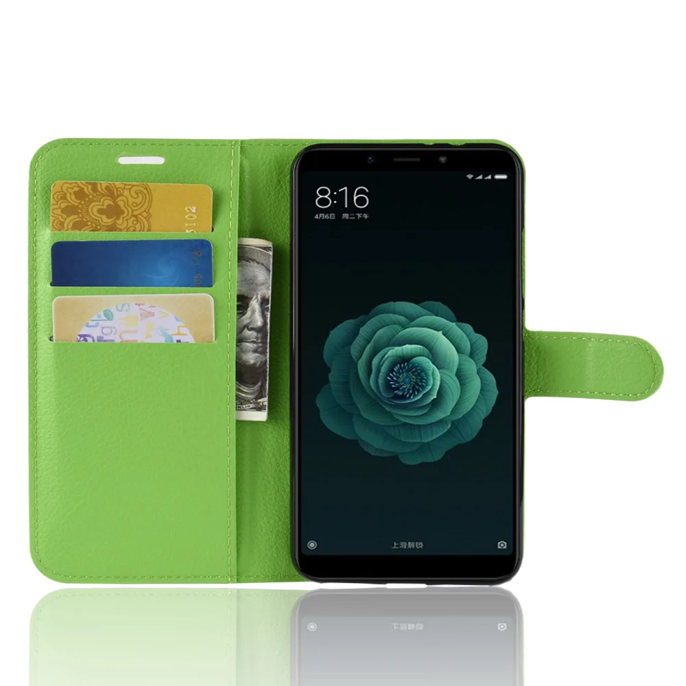 

YINGHUI for Xiaomi Mi A2 Cover Wallet Style Litchi Texture Flip Leather Case Cover for Xiaomi Mi 6X / Mi A2 With Card Slots