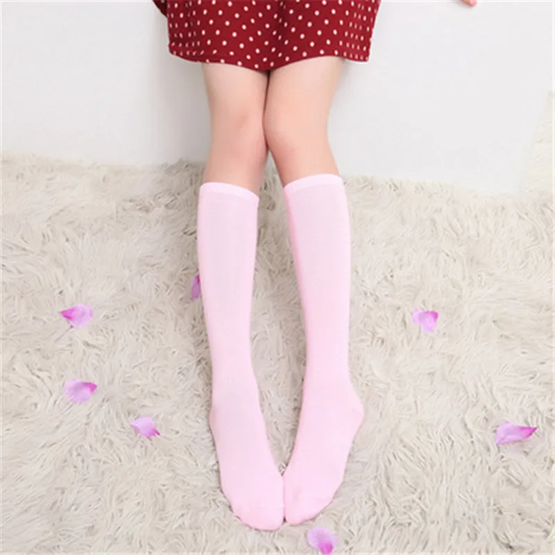 Solid Color Cotton Women's Stockings Sexy Knee Socks Long Woman Socks White Black Grey Pink Cute Kawaii Female Knee High Socks