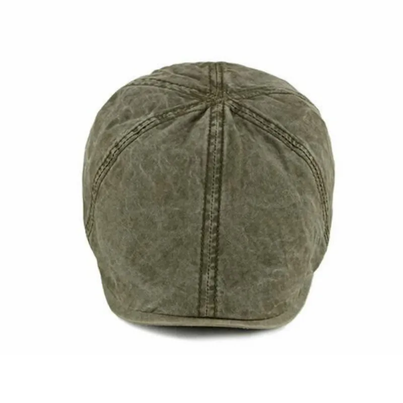 mens beret black Washed Denim Peaked Cap For Men Outdoor Vintage Flat Cap Bone Casual Cabbie Ivy Gatsby Hat Male Beret Newsboy Octagonal Ivy Cap green beret men