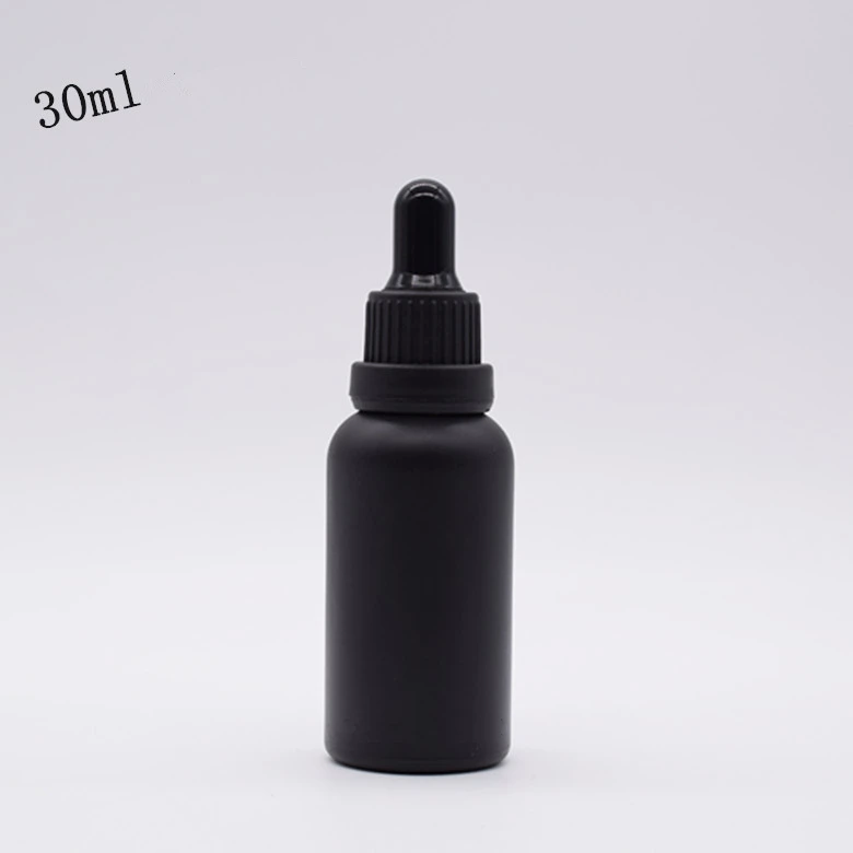 Download 20pcs Matte Black Glass Essence Oil Bottle Dropper Bottle Glass Eye Dropper Pipette Bottle Screw ...