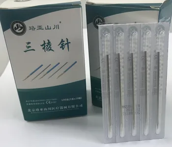 

50 pcs shanchuan 1.6*65mm/2.6*65mm three-edged needle for acupuncture therapy use single pack